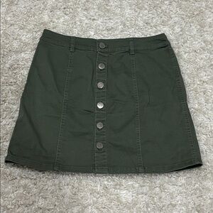 Forever 21 Army Green Button-Down Mini Skirt